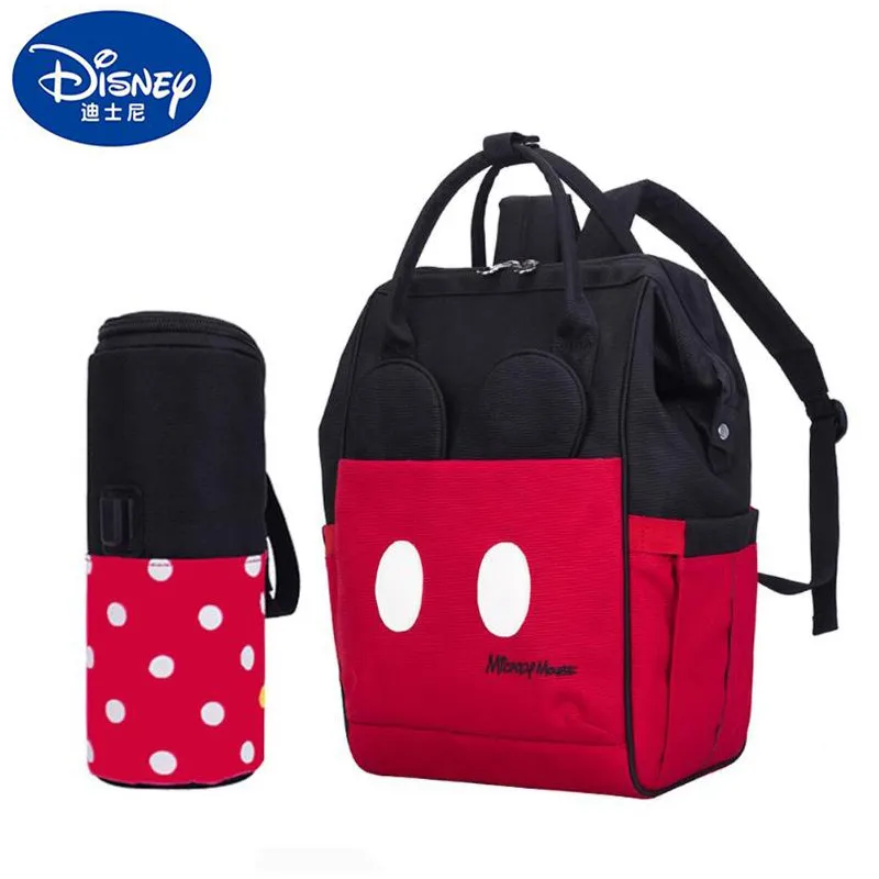 Mickey DISNEY 2 шт./компл. детские сумки для подгузников с изображением Микки Мауса и Минни Маус, Мышь подгузников Сумка Большой Для женщин рюкзак USB, теплоизоляционное хранилище для детского сумки - Цвет: Mickey