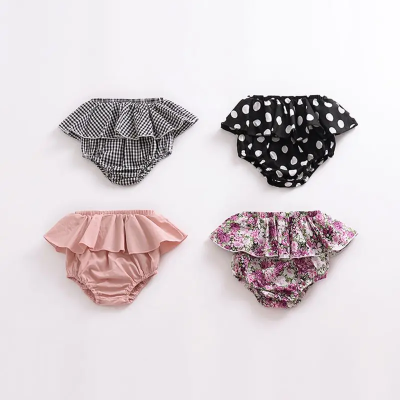 Летние модные шорты для малышей шаровары со складками новорожденных с рисунком