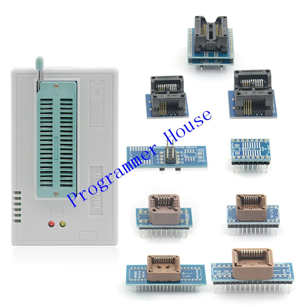 V10.35 Original XGecu minipro TL866II Plus USB Universal BIOS nand flash 24 93 25 mcu Programmer+10 Adapters+SOIC8 clip|Промышленные
