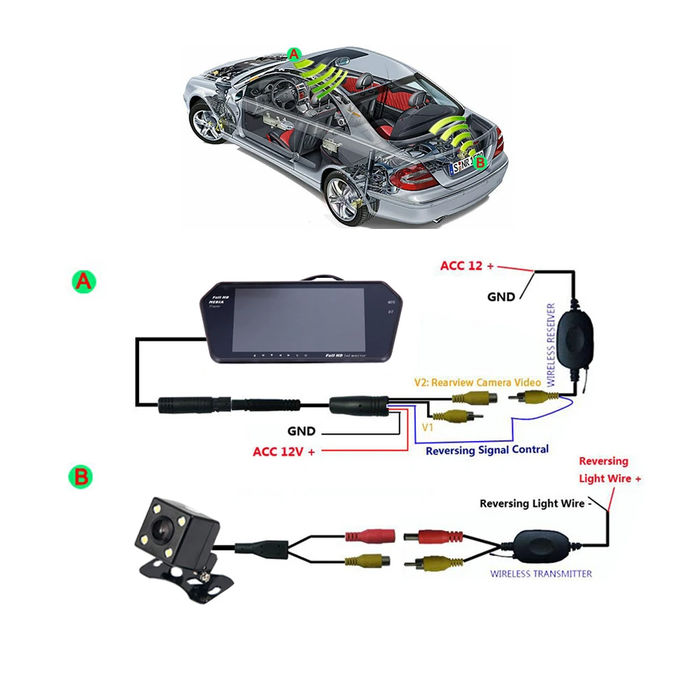 Podofo Bluetooth &amp хэндс фри ультра тонкий 7 ''автомобильный монитор зеркала заднего
