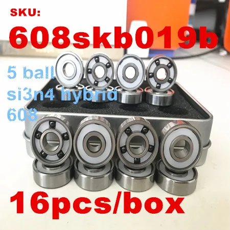 16pc 608 rs 5 balls Мяч 5-го 608 Керамика подшипник Si3n4 Скорость катание Лонгборд Инлайн роликовых коньков подшипники скутер Спиннер скейтборд подшипник слалом - Цвет: 16pc 608 rs 5 balls