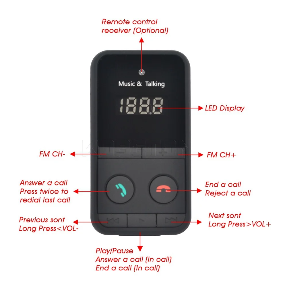 Bluetooth автомобильный комплект kebidu MP3 музыкальный плеер беспроводной FM-передатчик
