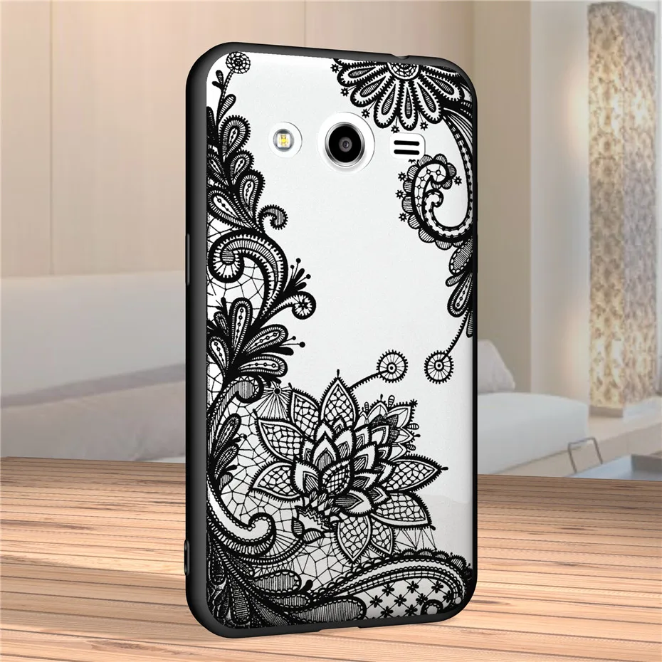DAGUDON Clear Phone Cases for Samsung galaxy Core 2 G355 Mandala Vintage lace Funda Full Cover Case For G355H Hot |