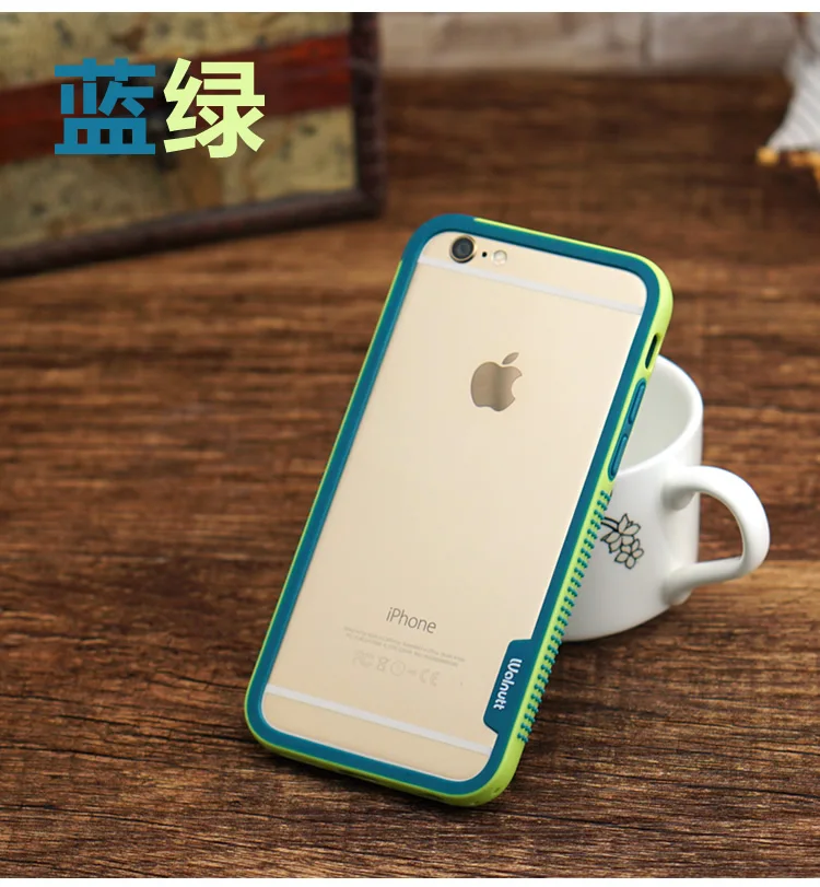 as the picture Для iphone 7 7plus бампер, Walnutt цвет шок силиконовый+ ТПУ бампер рамка для Apple iphone 6 6 S/6 6S plus/5S SE анти-скольжения - Цвет: as the picture
