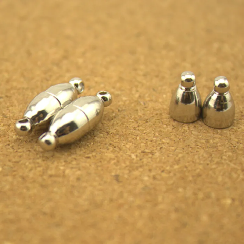 10pcs/lot 6x18mm Rhodium Color Strong Magnetic Clasps for Necklace Bracelet Chain Buckle Hook DIY Jewelry Making Findings | Украшения и