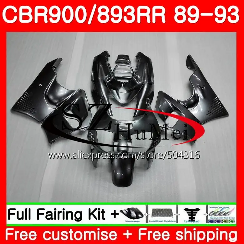 

Серебристо-серый корпус обтекателя для HONDA CBR 893RR CBR900RR CBR893RR 89 90 91 92 93 114SH15 CBR900 CBR893 RR 1989 1990 1991 1992 1993