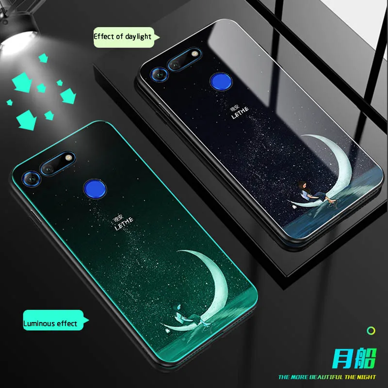 Светящийся стеклянный чехол для huawei P30 P20 mate 20 pro задняя крышка для Honor 20 pro V20 10 play 7X9 Lite 8X 9X pro Футляр для телефона - Цвет: 06