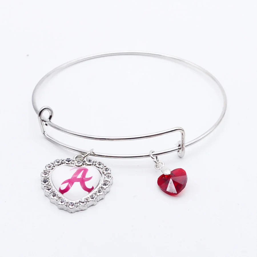 Футбольный браслет стразы подвески албама Малиновые тиды браслеты женский