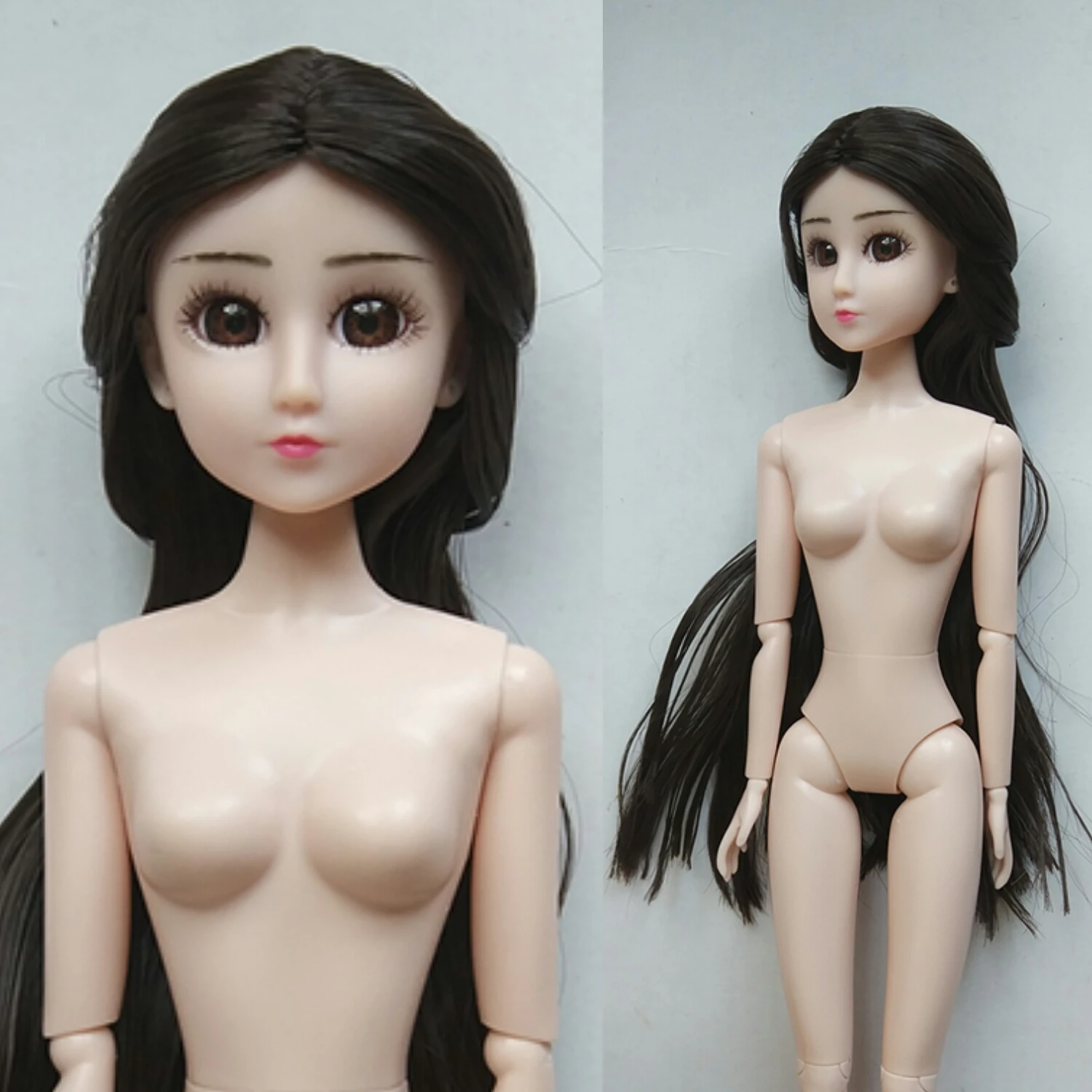 3D голова темно-каштановые прямые волосы DIY аксессуары для 1/6 BJD кукла как для 16 суставов тела лучший подарок для девочки детская игрушка
