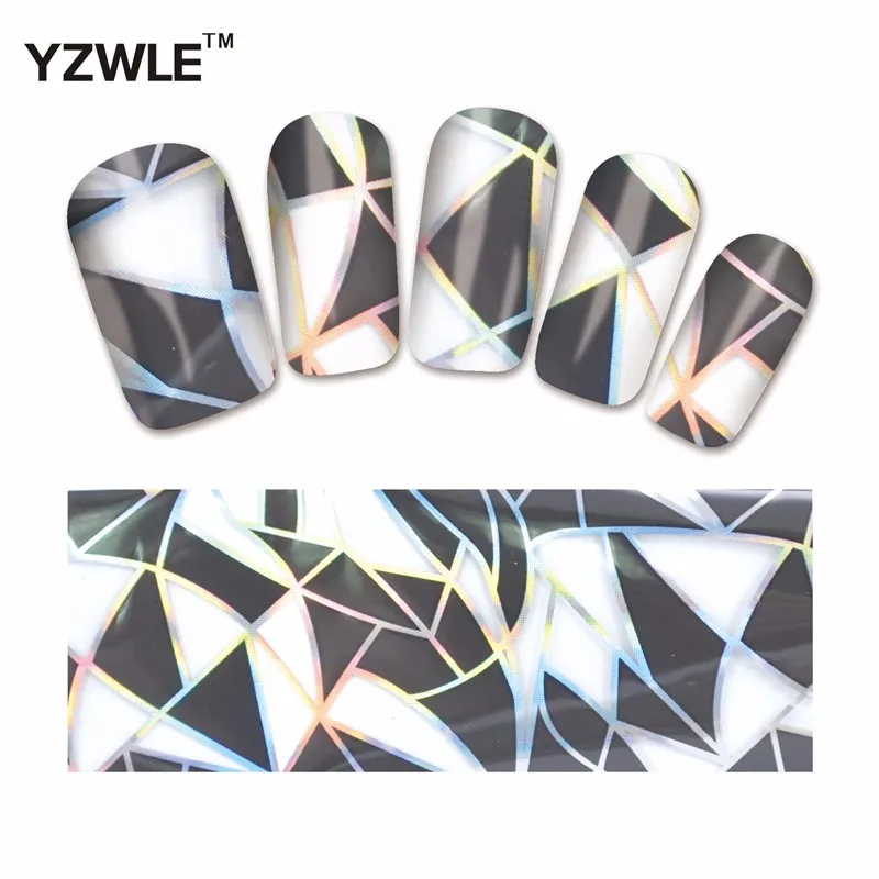 YZWLE 10 видов конструкций ногтей Полный Советы Обертывания DIY Фольга для перевода на ногти наклейки полировка фольгой клейкие обертывания# XKT-N22
