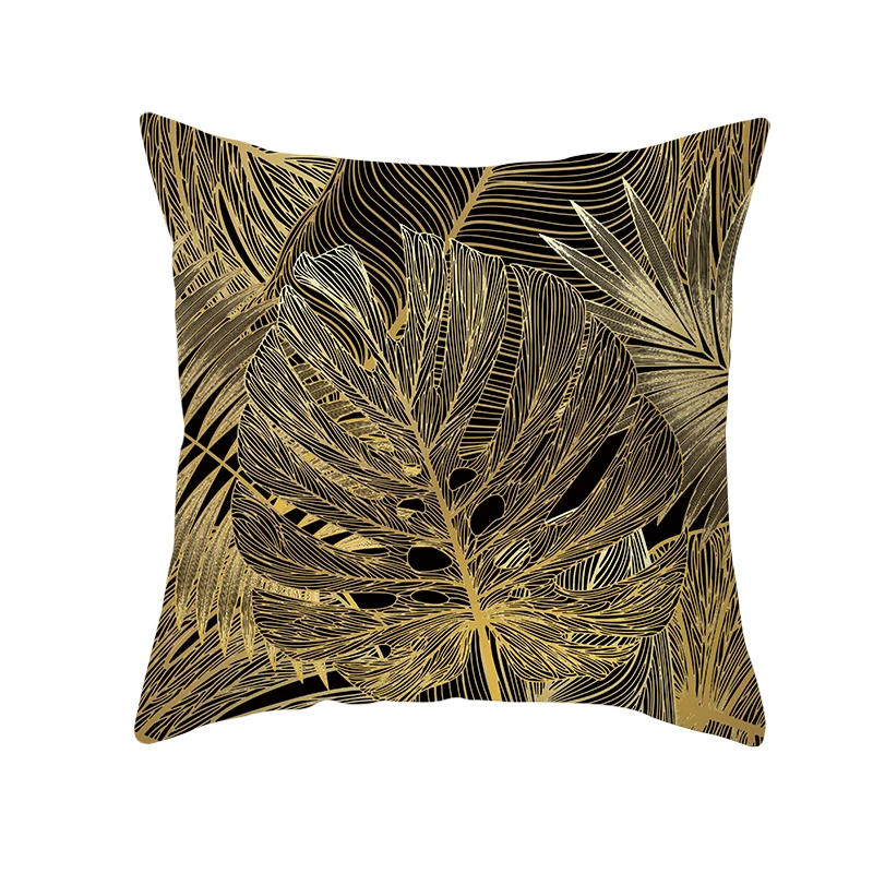 Mling 1 шт. 45x45cmBlack Gold Leaf наволочка персиковая наволочка Талия Подушка полиэстер Подушка Чехол