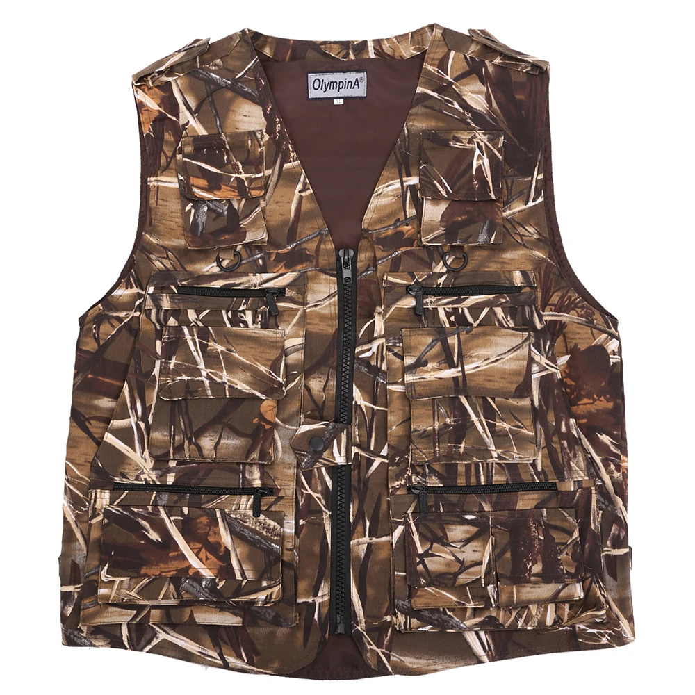 New Fishing Vest Men's Sleeveless Jackets Camouflage Field Breathable Tactical Vest With Many Multi Pockets Outdoors Waistcoat