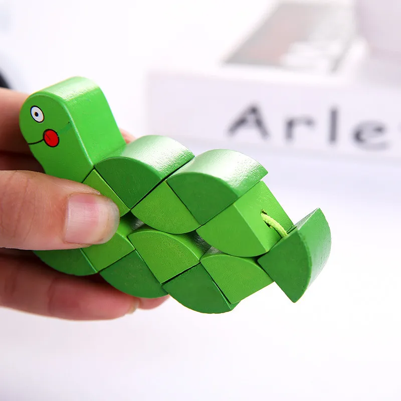 Colorful Wooden Worm Puzzles Kids Learning Educational Didactic Baby Development Toys Fingers Game For Children Montessori Gift