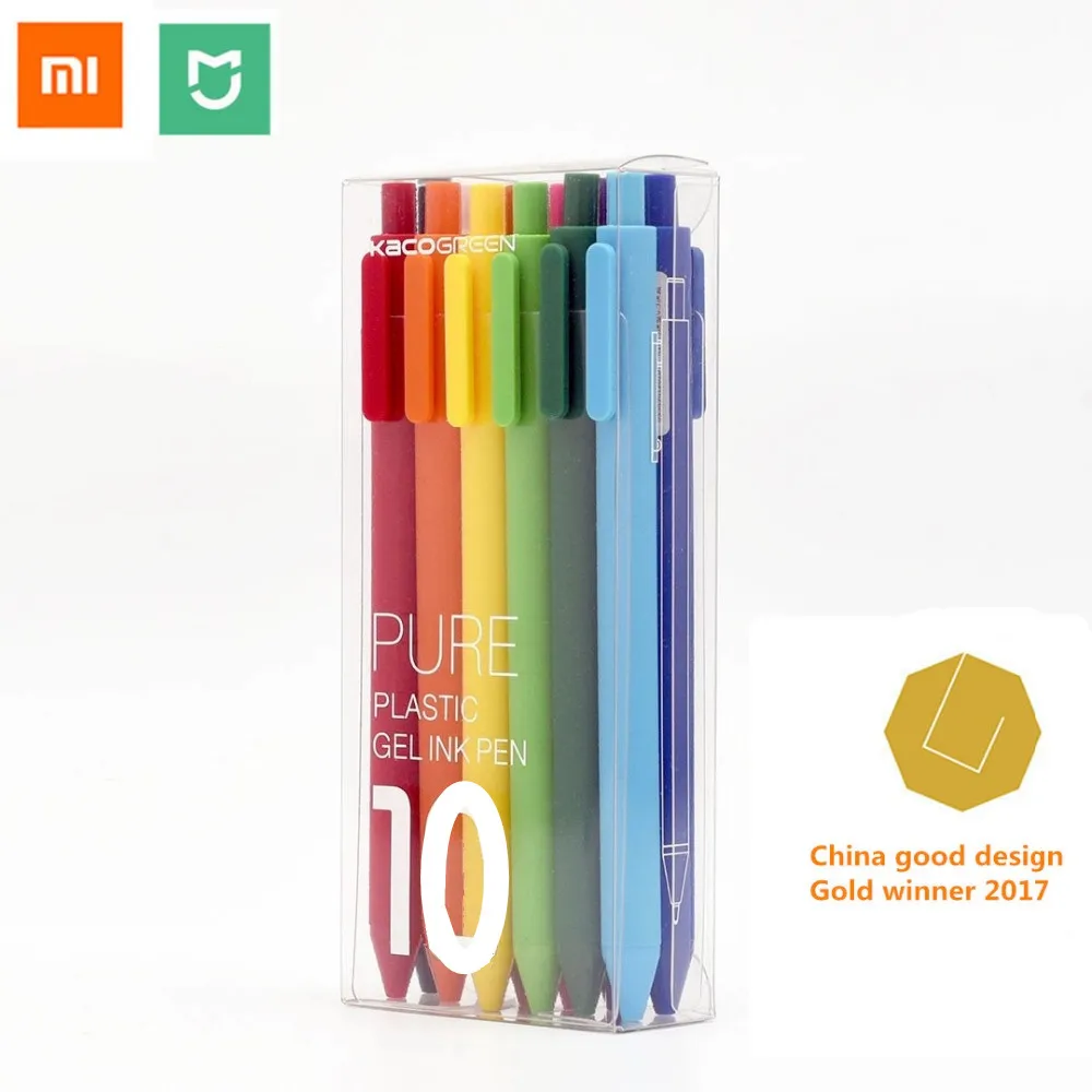 Xiaomi mi jia цветная ручка, KACO 20/10 цветов 0,5 мм ручка, длина записи 400 м, АБС-пластик для xiaomi mi home умный дом