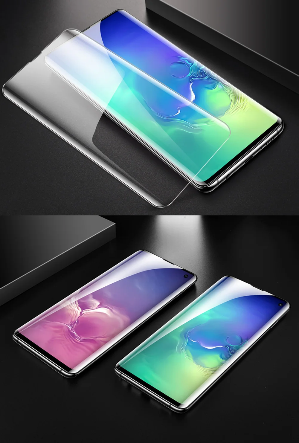 9H 10D закаленное стекло для samsung Galaxy Note 10 Note10 PLUS разблокировка отпечатков пальцев УФ стекло для S10 PLUS S10e S10 защита экрана