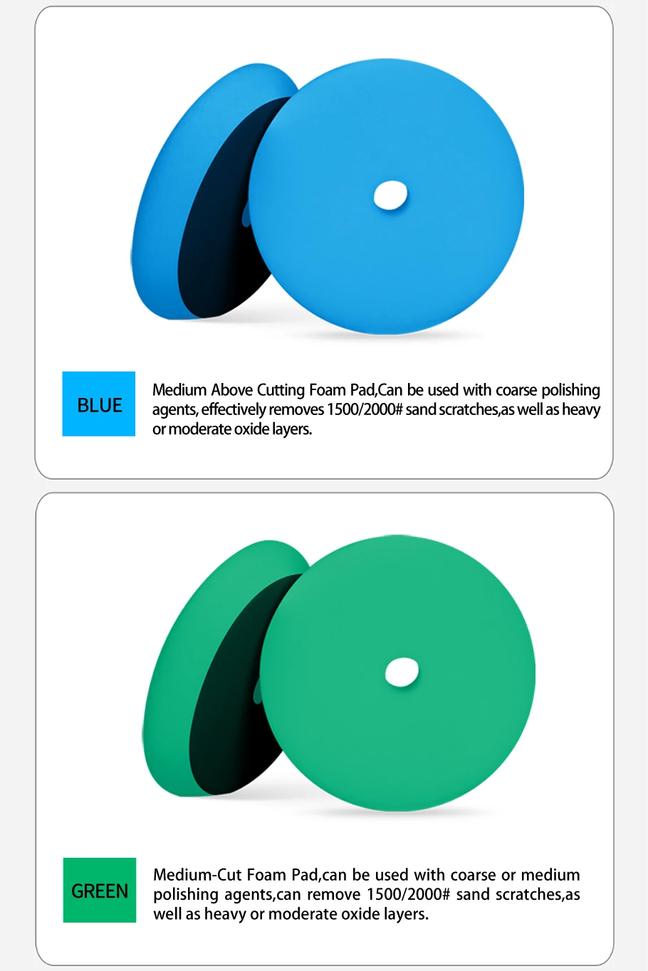 SPTA 6inch(150mm) Light Cut And Finish Buffing Polishing Pads Buffer For RO/DA Car Dual Action Waxing Polisher Mix Color 5Pcs