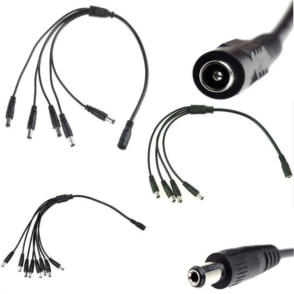 DC Power Cable 1 Female to 4 Male Plug Splitter Adapter for Security CCTV Camera and LED Strip | Обустройство дома