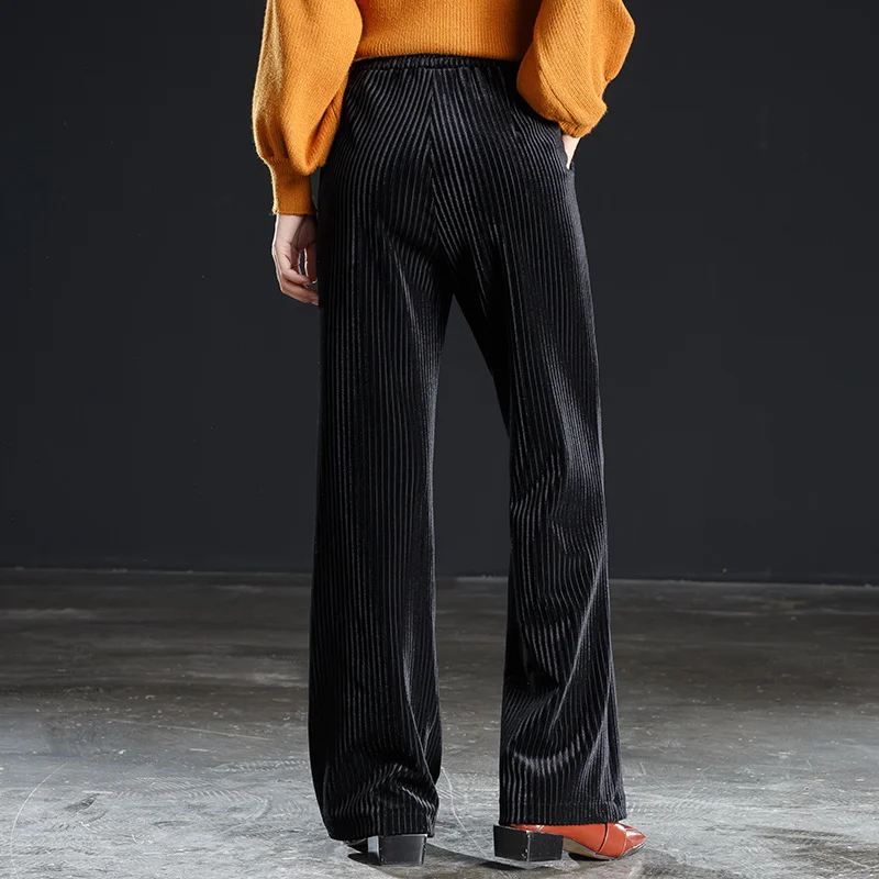 Shangege/вельветовые широкие брюки в полоску Осень-зима 2019 свободные палаццо с