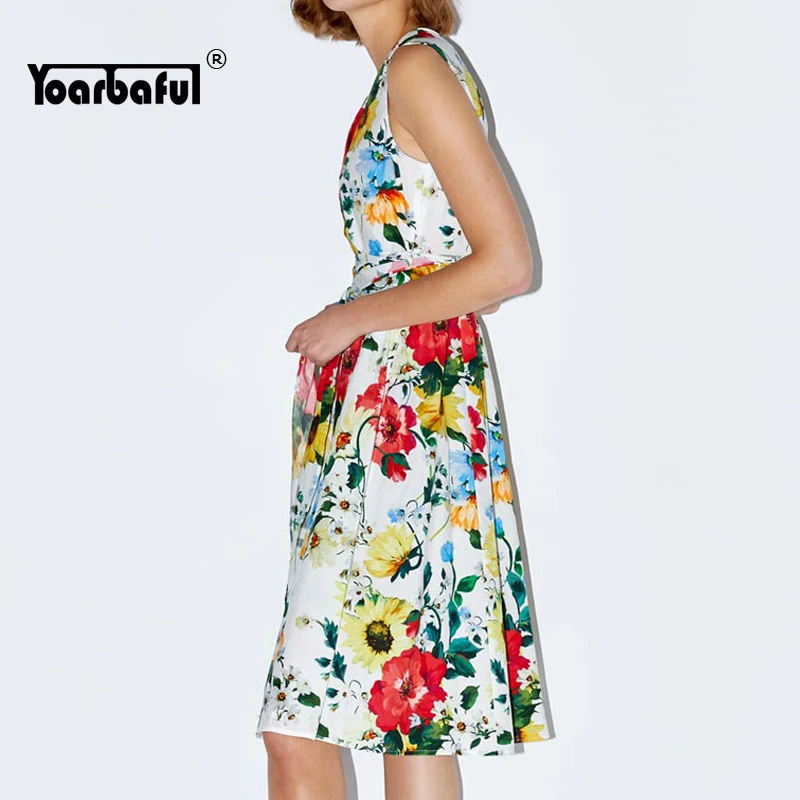 2019 богемное платье трапециевидной формы с цветочным принтом летнее пляжное без