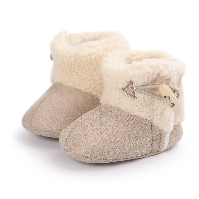 

Genuine Winter PU Leather Baby Boots Infants Keep Warm Shoes Fur Wool Girls Baby Booties Baby Boy Fur Sheepskin Baby Boots