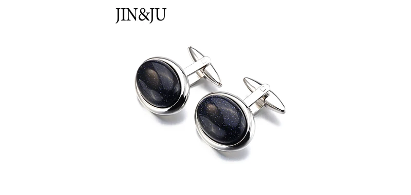 JIN& JU горячие роскошные запонки для мужчин s рубашка манжеты запонки Высокое качество эллипса камень запонки мужские ювелирные изделия дизайн