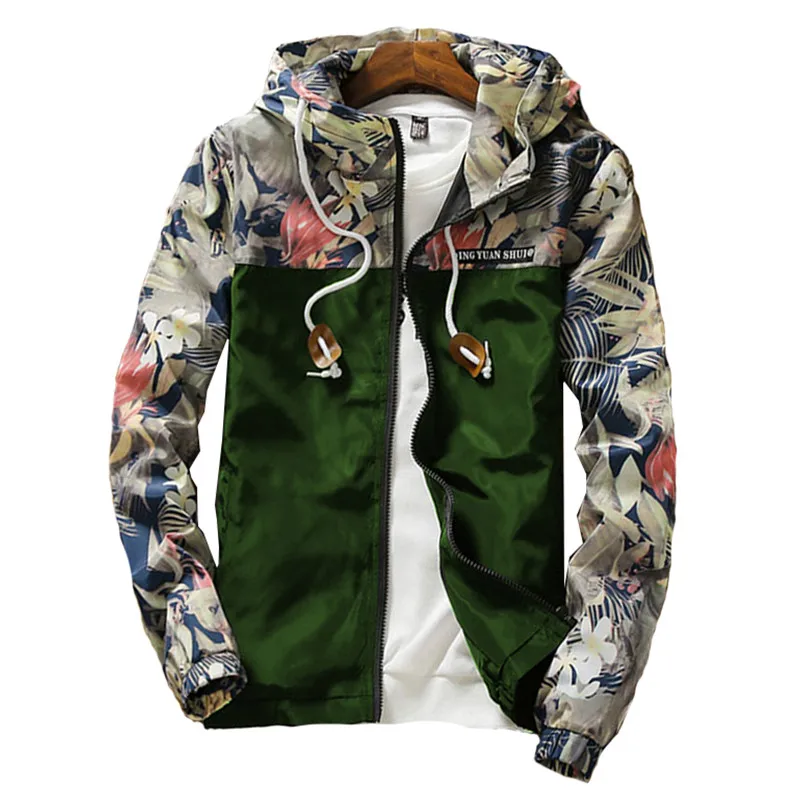 Мужской кардиган с цветочным принтом черный синий серый белый зеленый|jacket coat