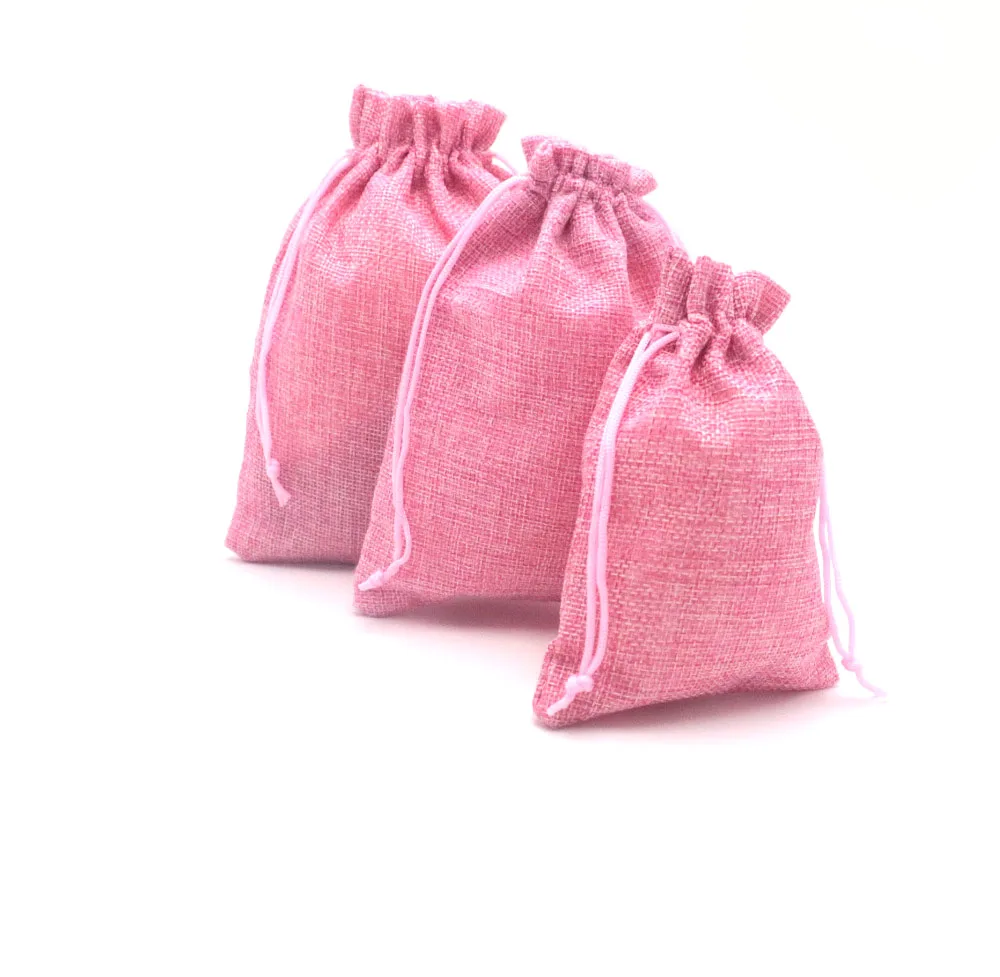 Jute Linen Bag 100pcs/lot 13x18cm Large Imitated Pouches Jewelry Earrings Bracelet Gift Necklace Packing Festival Candy Storage