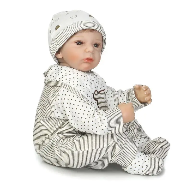 Реалистичные мягкие силиконовые куклы NPK 23 дюйма для новорожденных виниловые