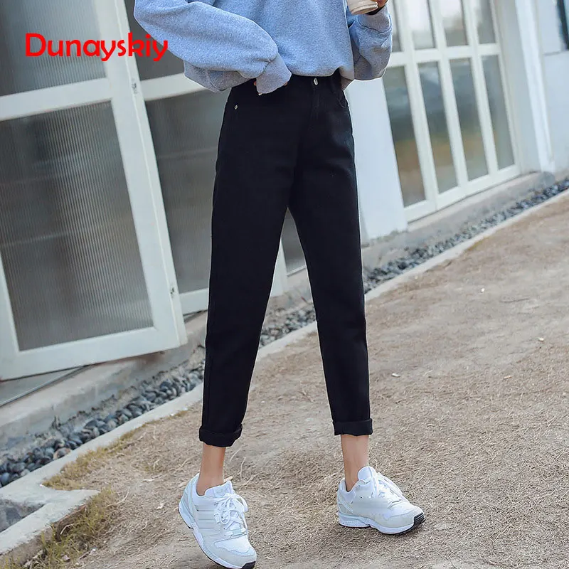 

Cotton white jeans woman high waist skinny jeans woman plus size mom jeans black 2020 spring new beige blue hot sale
