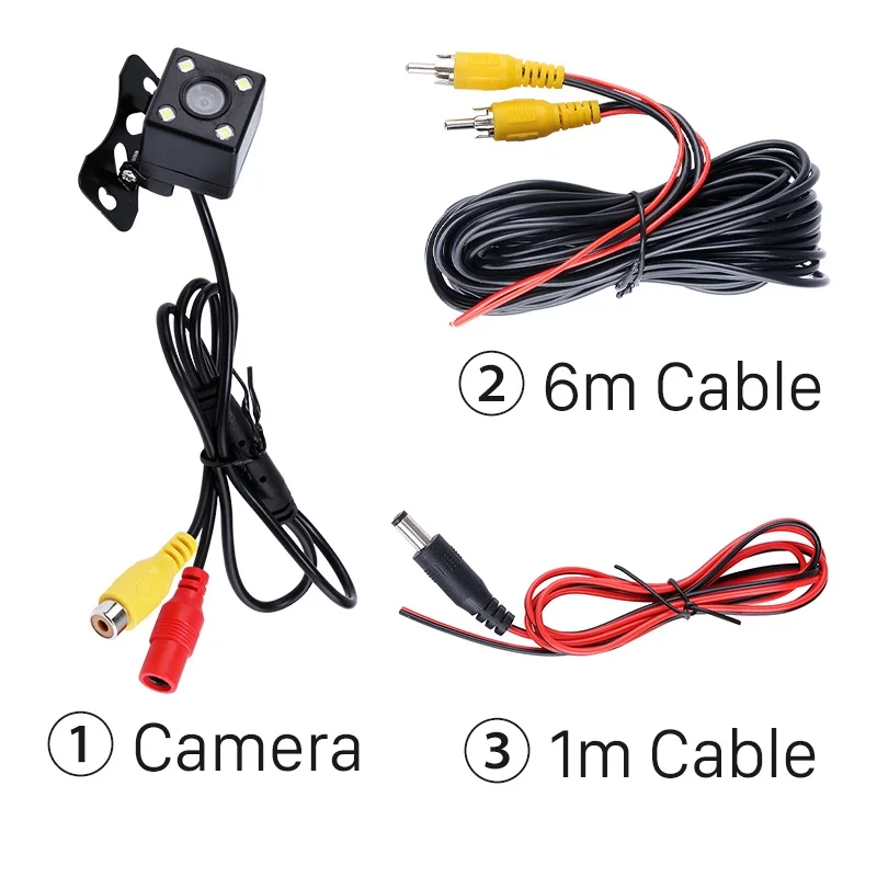 camera 6 m 1m cable Seicane Универсальный 4 светодиодный автомобильный парковочный Реверс заднего вида резервная камера 170 градусов широкоугольный HD высокой четкости - Название цвета: camera 6 m 1m cable