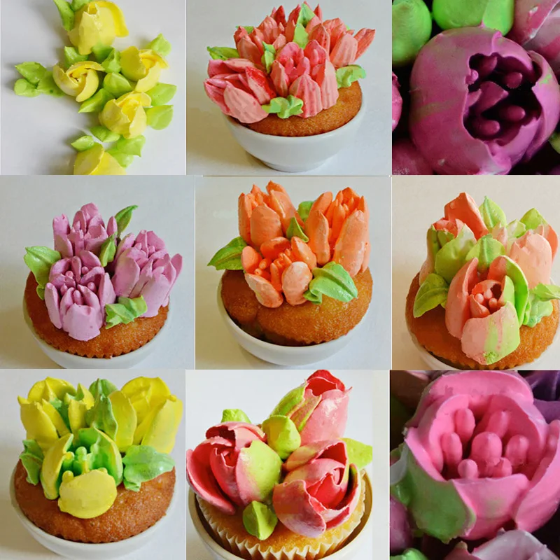 

7PCS Stainless Steel Nozzles Russian Tulip Icing Piping Pastry Decorating Tips Cake Cupcake Decorator Rose Kitchen Accessories