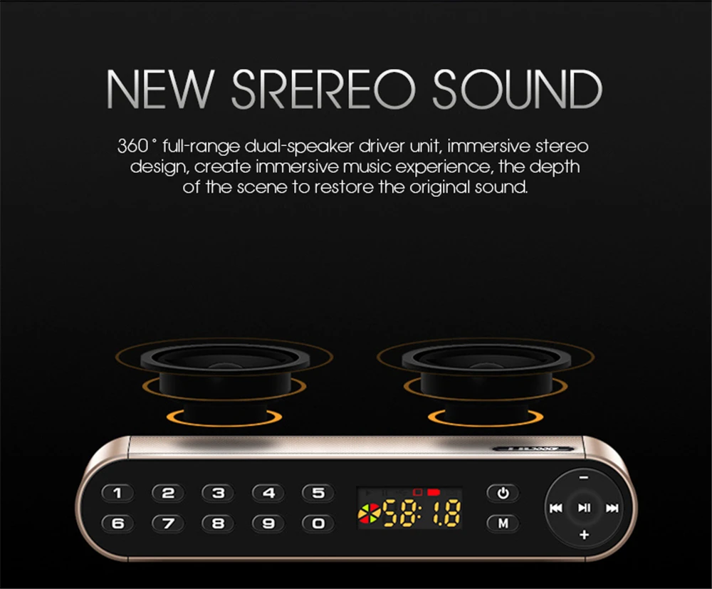 TOPROAD Hifi Bluetooth динамик портативный ЖК беспроводной динамик s двойной бас сабвуфер Soundar Altavoz поддержка TF AUX FM радио USB