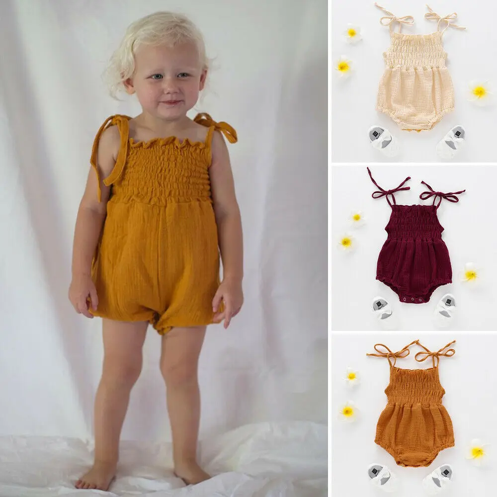 Повседневная милая одежда для новорожденных девочек боди летние однотонные