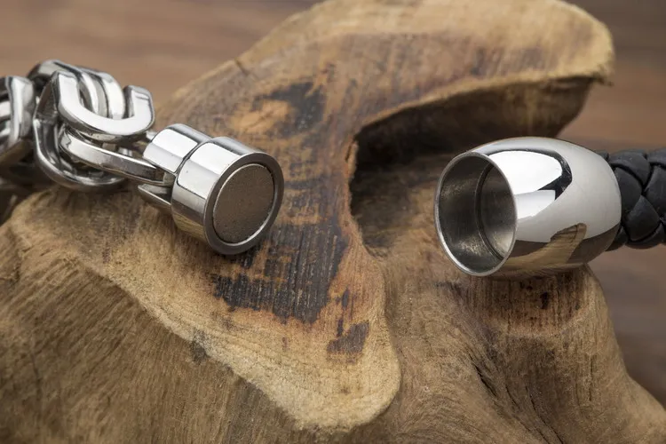 Женский винтажный браслет из натуральной кожи металлический классический с