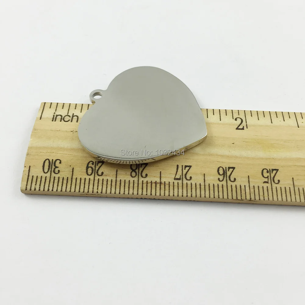 

100pcs/lot Stainless Steel Heart Shape ID Dog Tags High Quality Tag ID Jewelry Both Sides Polished Pendant Free Shipping