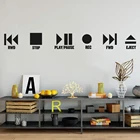 Мультфильм музыка Musique кинотеатр играть и стоп Наклейка на стену школьный Roommate Музыка Кнопка настенные наклейки детский питомник виниловый Декор