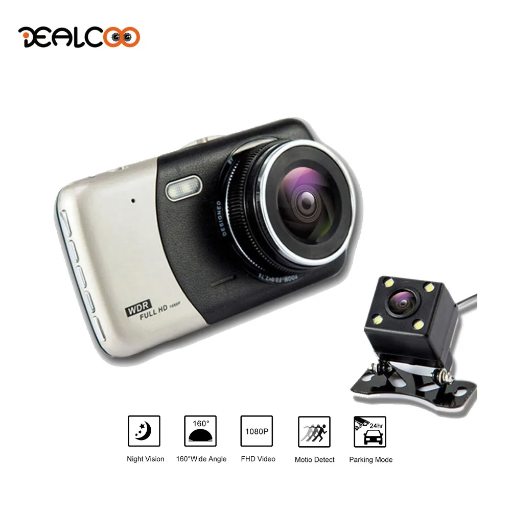 Dealcoo Car DVR Camera with Dual Lens 4' IPS Screen 1080P FUll HD Night Vision Support Motion Detection/G-sensor/Parking Monitor |
