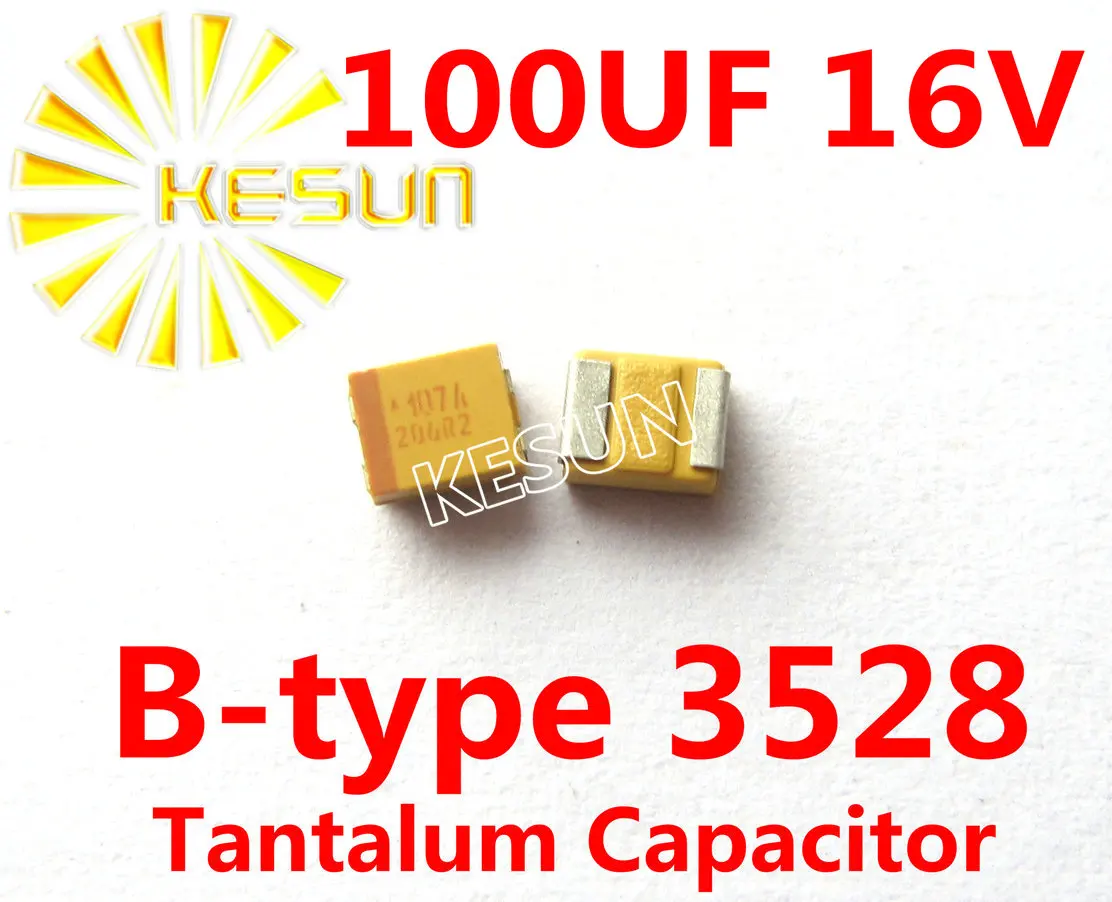 100 мкФ 16 В B ТИП 1210 3528 107C SMD Танталовый конденсатор разъем TAJB107K016RNJ x500PCS|smd tantalum
