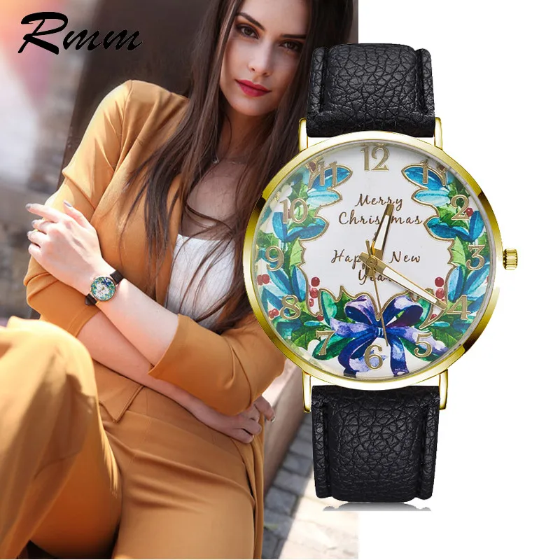 Новые женские часы с синим бантом аналоговые кожаные повседневные кварцевые