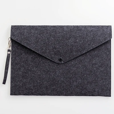 Handle dark gray Шерстяной войлок А4 файл сумка студенческая информация портфель женская сумка для хранения Портфель ipad клатч сумка - Цвет: Handle dark gray