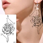 VANKIRS реалистичные ушные ленты Saturna, женские Искусственные черные тату-наклейки, татуировки для тела и рук для девочек, временные листы, Самоклеющиеся татуировки