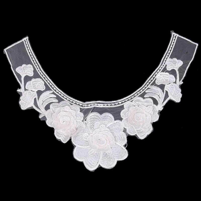 Smiry 1pc Beautiful Flower Net Yarn Embroidery Lace Collar Handmade African Fabric For Clothes Supplies Neckline Craft | Дом и сад