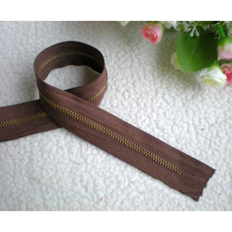 coffee Meetee 3 ярдов металлическая молния бронзового цвета 3# размер DIY аксессуары ручной работы u-образный код стоппер ползунки для одежды сумочка Сумочка поставка кошелька - Цвет: coffee
