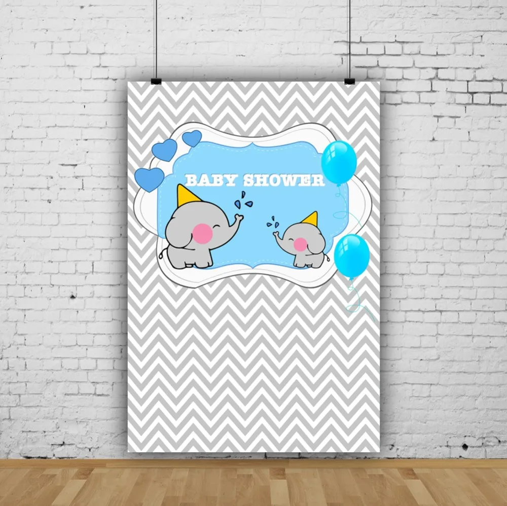Laeacco Elephant Baby Shower Newborn Party Chevrons Stripes Photo Backdrops Photographic Backgrounds Photocall For Studio | Электроника