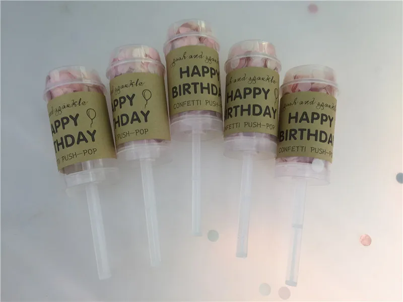 10 шт./упак. многоразовые Happy День рождения пуш-ап конфетти контейнер Poppers на день рождения сюрприз вечерние поставки