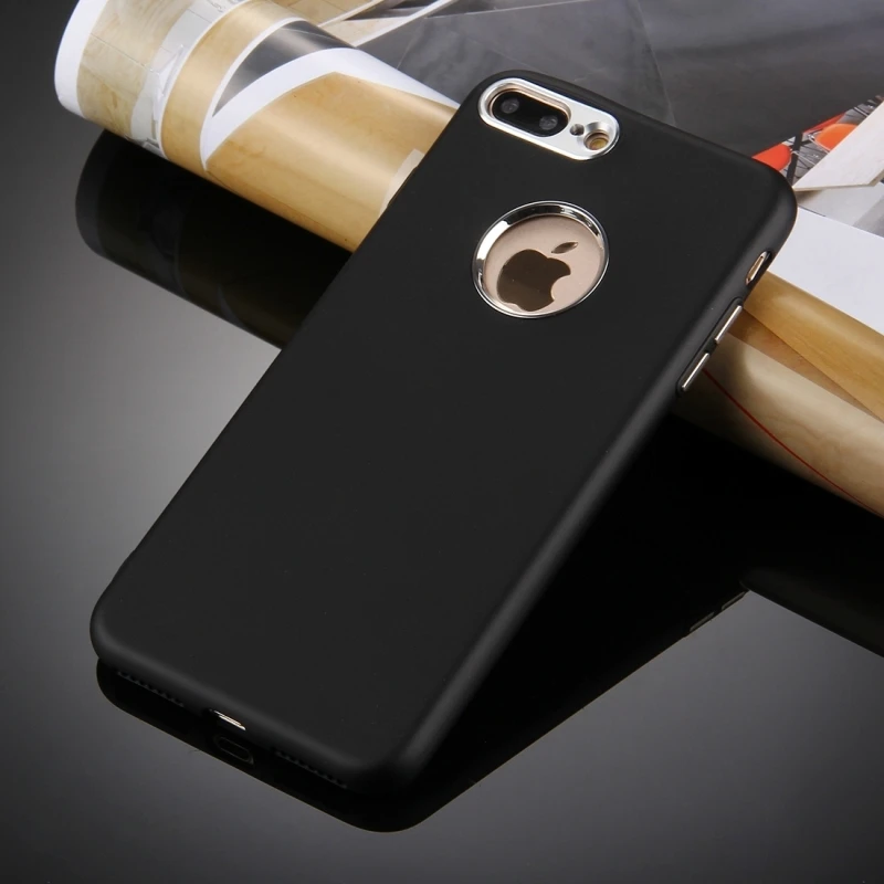 Для iPhone 7 чехол силиконовый масляный носик Мягкий ТПУ металлический кнопочный