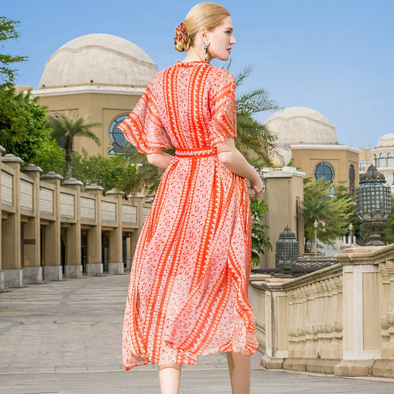 POKWAI Повседневное летнее платье Для женщин Мода Высокое качество Новинка 2017 года