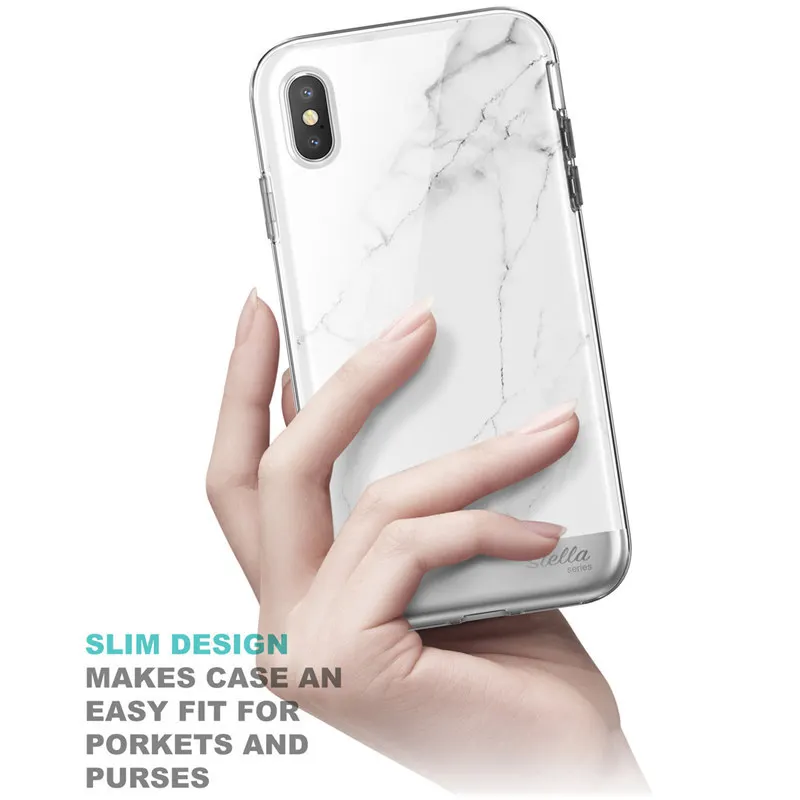 For iPhone Xs Case SUPCASE UB Stella Premium Hybrid Marble Shinning Glitter X with Built-in Screen Protector |