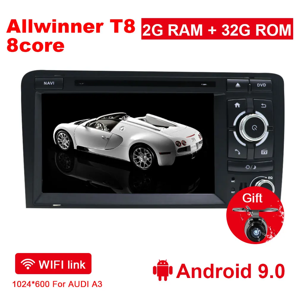 2G 32G T8 Eunavi Android 9,0 2G+ 32G 2 DIN автомобильный DVD gps для Audi A3 8P 2003-2012 S3 2006-2012 RS3 Sportback 2011 мультимедийный плеер 8 ядер - Цвет: 2G 32G T8