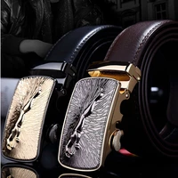 hot fashion men leather strap male cowhide automatic buckle belt authentic girdle trend mens belts ceinturecinto masculino